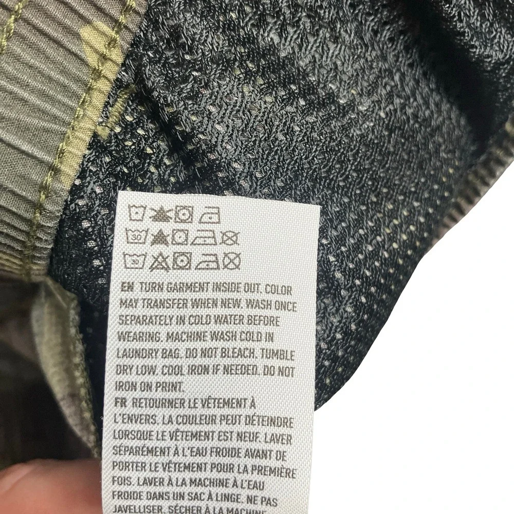 American Eagle Flex Camo Jogger Pants Mens Small Green Zipper Pockets Gorpcore